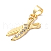 Rack Plating Brass & Cubic Zirconia Pendants KK-L216-066G-2