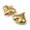 304 Stainless Steel Pendants. Heart Charm STAS-A190-02B-G-2