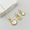 Brass Micro Pave Cubic Zirconia & Shell Jewelry Set FS-WG29B10-02-1