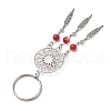 Alloy with Natural Agate & Rose Quartz & Tiger Eye & Natural Amethyst & Synthetic Howlite Keychain KEYC-JKC00858-5
