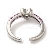 Rack Plating Brass Micro Pave Cubic Zirconia Cuff Rings RJEW-H228-04P-3