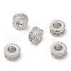 Rack Plating Brass Micro Pave Cubic Zirconia Beads KK-A186-03B-P-2