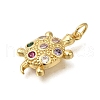 Rack Plating Brass Micro Pave Cubic Zirconia Pendants ZIRC-F142-21G-2