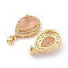 Golden Plated Brass Micro Pave Clear Cubic Zirconia Pendants ZIRC-F123-01F-3