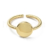 Brass Flat Round Open Cuff Ring RJEW-WH0004-25G-2