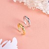 Rhodium Plated 925 Sterling Silver Plain Band Open Cuff Ring for Women JR863A-2