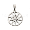 Non-Tarnish Laser Cut 304 Stainless Steel Pendants STAS-H184-18P-1