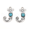 Synthetic Turquoise & Alloy Pendants PALLOY-H146-01AS-J-1
