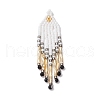 Glass Seed Beaded Tassels Pendants PALLOY-MZ00655-02-1