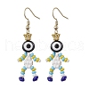 Human with Evil Eye Baking Paint Glass Seed Beads Resin Dangle Earrings EJEW-MZ00431-03-2