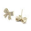 Rack Plating Brass Micro Pave Cubic Zirconia Stud Earring EJEW-C081-32G-2