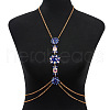 Alloy Rhinestone Flower Tassel Necklace Body Chains for Women FS-WG8032C-01-1