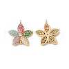Rack Plating Brass Micro Pave Colorful Cubic Zirconia Pendants ZIRC-C040-26G-1