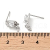 Rhodium Plated 925 Sterling Silver Micro Pave Cubic Zirconia Stud Earring Findings STER-P056-05P-3