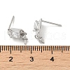 Rhodium Plated 925 Sterling Silver Micro Pave Cubic Zirconia Stud Earring Findings STER-P056-05P-3