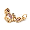 Rack Plating Brass Micro Pave Cubic Zirconia Pendants X-KK-P241-08G-2