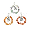 Angel Themed Natural Red Agate/Red Aventurine/Fluorite Chips Pendant Decoration HJEW-JM02893-2