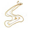 304 Stainless Steel Double Layer Link Chain Necklaces NJEW-R026-01G-03-4