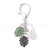 Tropical Leaf Baking Painted Alloy Pendant Keychains KEYC-JKC01270-02-2