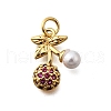 Brass Micro Pave Cubic Zirconia Pedants KK-B136-25G-1