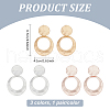 ANATTASOUL 3 Pairs 3 Colors Alloy Donut Dangle Clip-on Earrings EJEW-AN0004-62-2