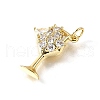 Brass Micro Pave Cubic Zirconia Pendants KK-F899-04A-G-2