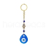 Heart/Hamsa Hand/Teardrop/Flat Round with Evil Eye Lampwork Pendant Keychain KEYC-JKC00439-2