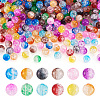 Two Tone Transparent Crackle Acrylic Beads CACR-TA0001-01-12