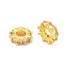 Brass Micro Pave Clear Cubic Zirconia Beads KK-R216-12G-2