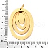 Oval 304 Stainless Steel Pendants STAS-M121-01G-3