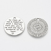 Tibetan Style Alloy Quote Pendants for Teachers' Day TIBE-Q085-05AS-FF-2