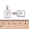 304 Stainless Steel Pave Shell Pendants STAS-G327-01P-V-3