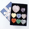 Mixed Natural Gemstone Healing Love Heart Stones Ornaments Set PW-WG36787-01-2