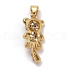 Brass Micro Pave Clear Cubic Zirconia Pendants ZIRC-E165-07G-2