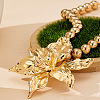 3D Flower Alloy Pendant Round CCB Plastic Beaded Necklaces for Women FS-WG582AE-01-3