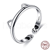925 Sterling Silver Cuff Rings RJEW-BB70407-6