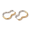 Gourd Ion Plating(IP) 304 Stainless Steel Two Tone Hoop Earrings for Women EJEW-L287-056GP-2