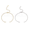 2Pcs 2 Colors 304 Stainless Steel Singapore Chain Bracelet Making AJEW-JB01345-1