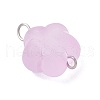 Transparent Frosted Acrylic Flower Links Connector Charms PALLOY-JF03905-4