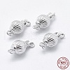 Anti-Tarnish Rhodium Plated 925 Sterling Silver Box Clasps STER-F037-012P-4