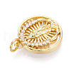 Brass Micro Pave Clear Cubic Zirconia Pendants KK-N268-73G-2
