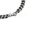 Tarnish Resistant Men's 304 Stainless Steel Cuban Link Chain Bracelets STAS-A051-04B-01-3