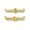 Rack Plating Brass Micro Pave Clear Cubic Zirconia Connector Charms KK-C007-37G-E-2