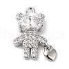 Brass Cubic Zirconia Pendants KK-K274-05P-1