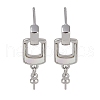 Brass with Shell Stud Earring Findings KK-G497-32P-1