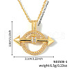 Fashionable Brass Micro Pave Clear Cubic Zirconia Circle Arrow Pendant Necklaces HS4239-6