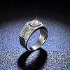 Rhodium Plated 925 Sterling Silver Micro Pave 6.5x3.9mm Cubic Zirconia Finger Rings WGBE16F-22-3