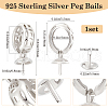 Beebeecraft 1Pc 925 Sterling Silver Pendant Bails STER-BBC0007-67-2