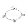 Non-Tarnish 304 Stainless Steel Charm Bracelet for Women BJEW-F436-P-4