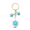 Glass and Synthetic Turquoise Turtle keychains KEYC-MZ00040-05-2
